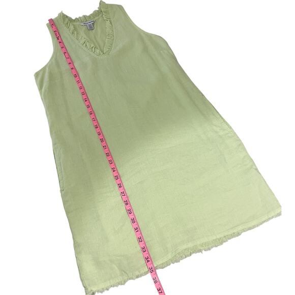 Tommy Bahama Two Palms Ruffle Linen Shift Dress Beach Vacation Green Size Small - Picture 14 of 16